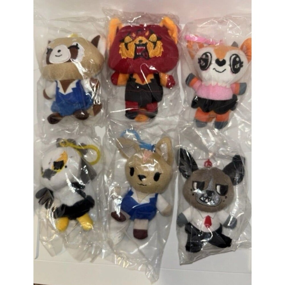 Aggretsuko Plush Danglers Sanrio Set Of 6 Mini Keychain Strap Set